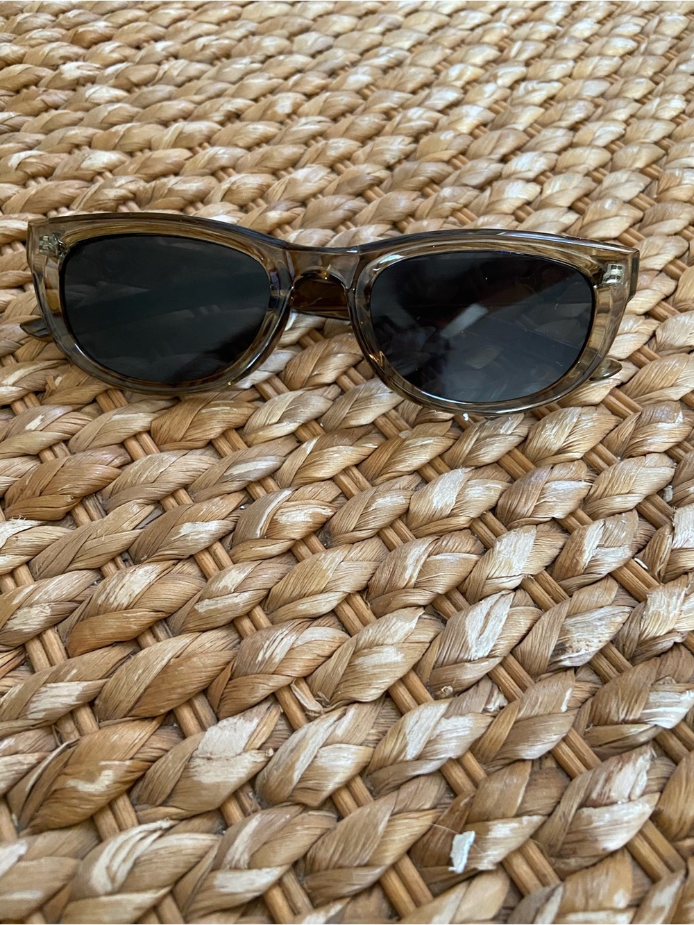 Classic Transparent Olive Sunglasses with Dark Lenses